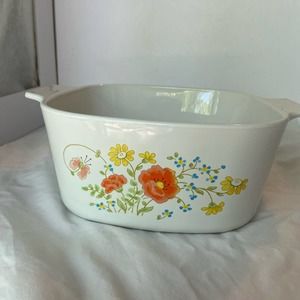 Corning ware Casserole  A-3-3  3 Quart Wildflowers Vintage Discontinued 1977-86